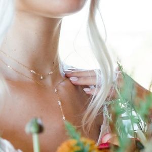 Dainty Sterling Silver Pearl Lariat Necklace